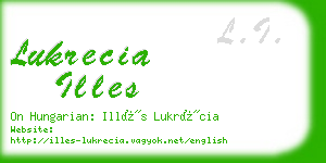 lukrecia illes business card